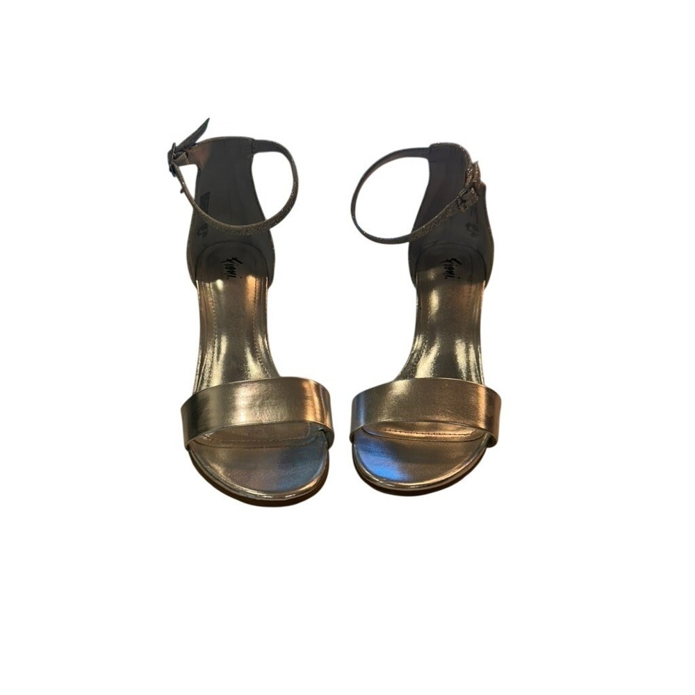 Fioni Womens Silver Metallic Glitter Ankle Strap‎ Stiletto Heels Size 7.5